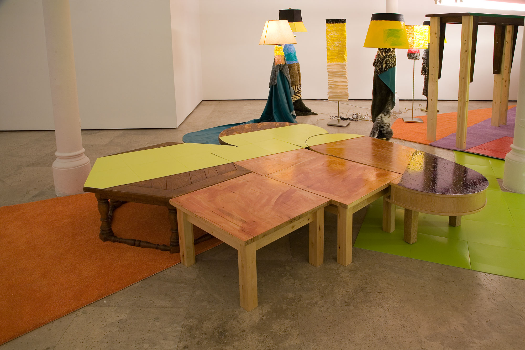 Jessica Stockholder (2010) - Air Padded Table Haunches and…